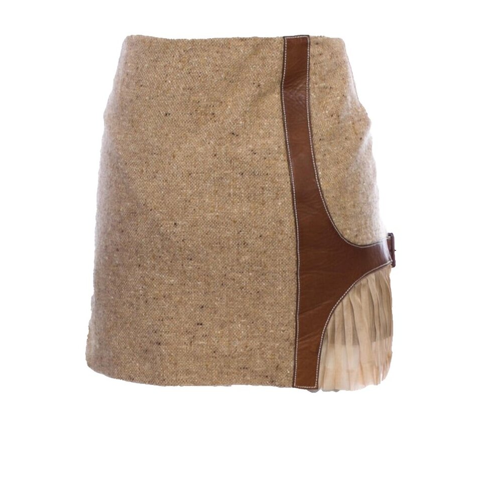 ALEXANDER MCQUEEN Fall 2002 Runway Wool Buckle Skirt - Picture 2 of 3